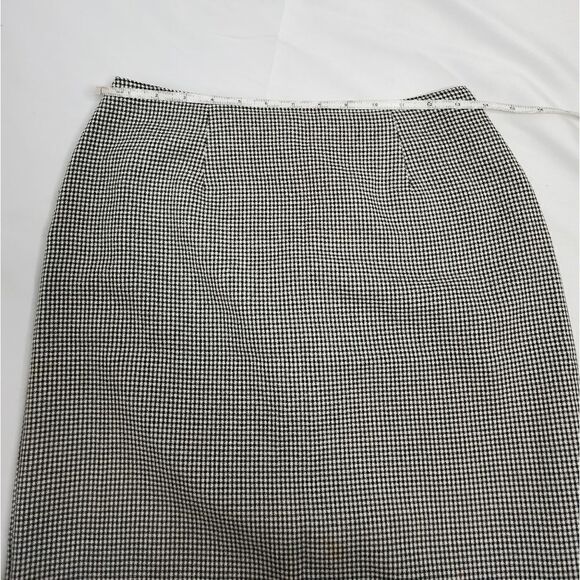 VINTAGE 90s skirt micro houndstooth dark academia pencil S - Picture 6 of 9